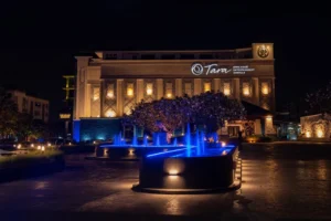 Tara Bangkok building at night - A refined gentleman’s soapy massage venue in Bangkok.